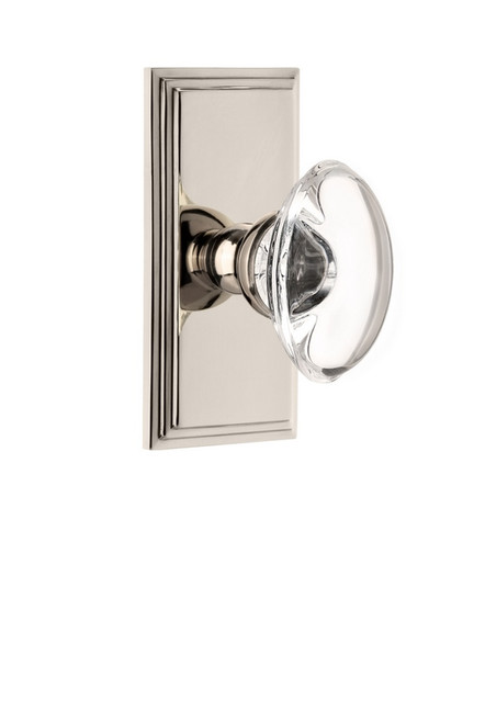 Grandeur Hardware - Carre Plate Dummy with Provence Crystal Knob in Polished Nickel - CARPRO - 810944