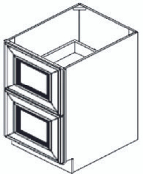 Jarlin Cabinetry - 2-Drawer Base Cabinet - DB30-2 - Ebony Shaker