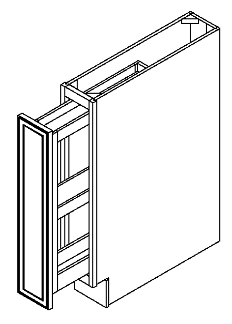 Jarlin Cabinetry - Base Spice Rack Cabinet - BSR06 - Ebony Shaker