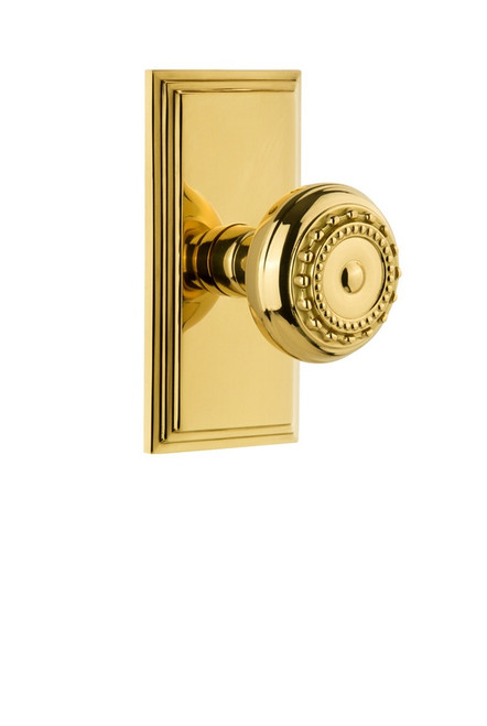 Grandeur Hardware - Carre Plate Privacy with Parthenon Knob in Lifetime Brass - CARPAR - 825395
