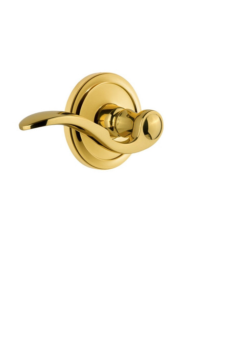 Grandeur Hardware - Circulaire Rosette Double Dummy with Bellagio Lever in Lifetime Brass - CIRBEL - 810530