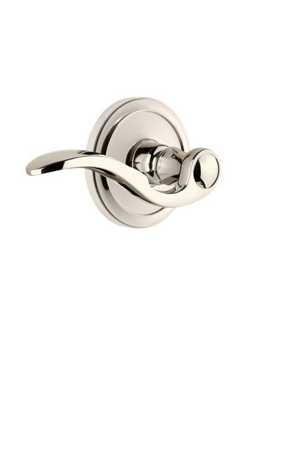 Grandeur Hardware - Circulaire Rosette Double Dummy with Bellagio Lever in Polished Nickel - CIRBEL - 810531