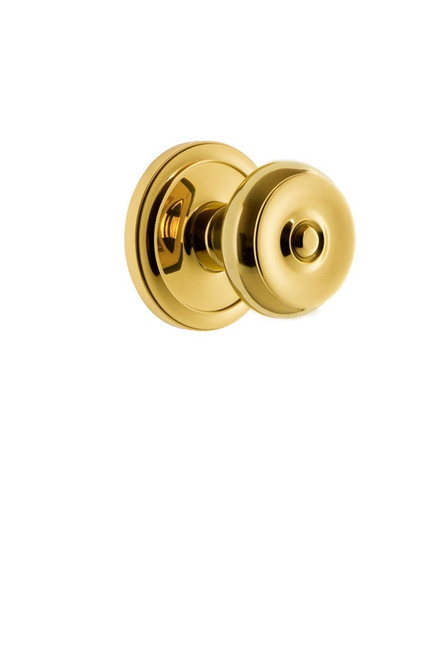 Grandeur Hardware - Circulaire Rosette Double Dummy with Bouton Knob in Lifetime Brass - CIRBOU - 810628