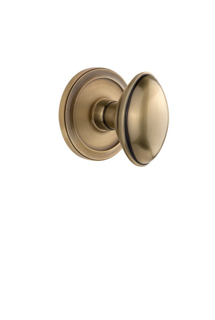 Grandeur Hardware - Circulaire Rosette Double Dummy with Eden Prairie Knob in Vintage Brass - CIREDN - 810550