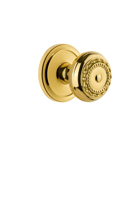 Grandeur Hardware - Circulaire Rosette Double Dummy with Parthenon Knob in Polished Brass - CIRPAR - 810568