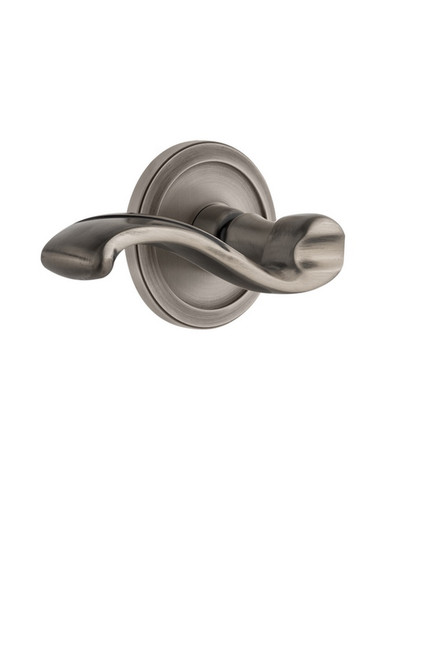 Grandeur Hardware - Circulaire Rosette Double Dummy with Portofino Lever in Antique Pewter - CIRPRT - 810518