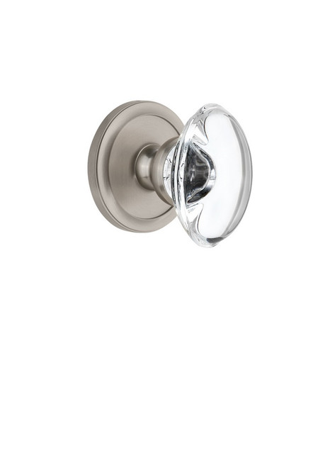 Grandeur Hardware - Circulaire Rosette Double Dummy with Provence Crystal Knob in Satin Nickel - CIRPRO - 810611