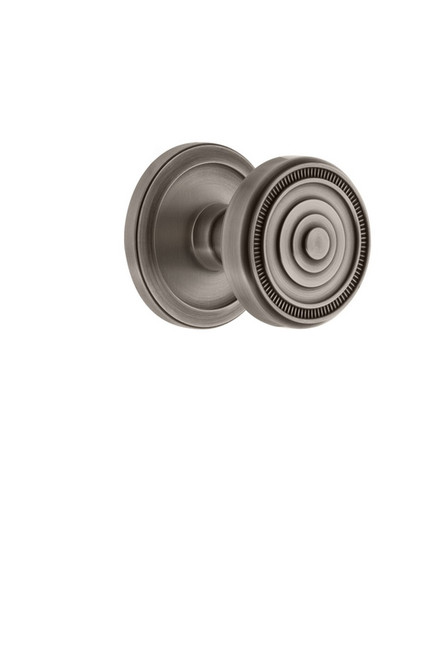 Grandeur Hardware - Circulaire Rosette Double Dummy with Soleil Knob in Antique Pewter - CIRSOL - 810637