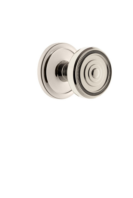Grandeur Hardware - Circulaire Rosette Double Dummy with Soleil Knob in Polished Nickel - CIRSOL - 810643