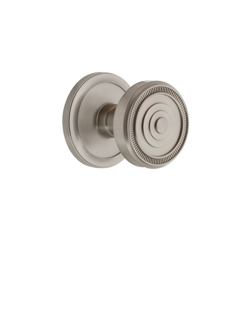 Grandeur Hardware - Circulaire Rosette Double Dummy with Soleil Knob in Satin Nickel - CIRSOL - 810639