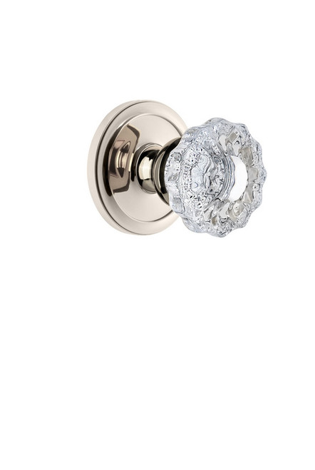 Grandeur Hardware - Circulaire Rosette Double Dummy with Versailles Crystal Knob in Polished Nickel - CIRVER - 810594