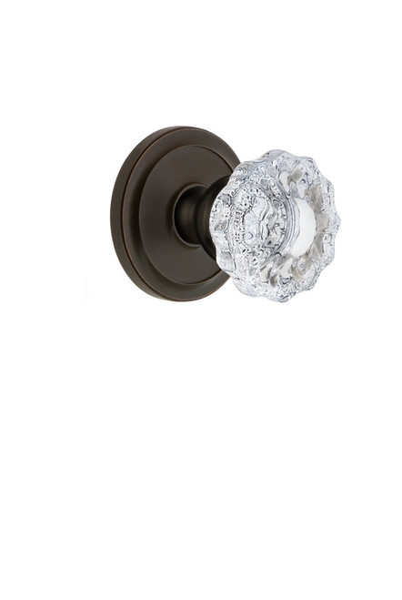 Grandeur Hardware - Circulaire Rosette Double Dummy with Versailles Crystal Knob in Timeless Bronze - CIRVER - 810591