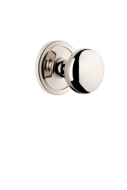 Grandeur Hardware - Circulaire Rosette Dummy with Fifth Avenue Knob in Polished Nickel - CIRFAV - 809921