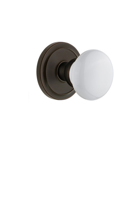 Grandeur Hardware - Circulaire Rosette Dummy with Hyde Park Knob in Timeless Bronze - CIRHYD - 809911