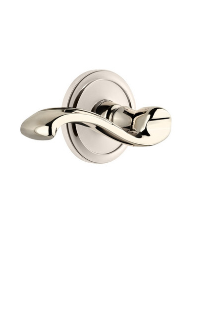 Grandeur Hardware - Circulaire Rosette Dummy with Portofino Lever in Polished Nickel - CIRPRT - 809900