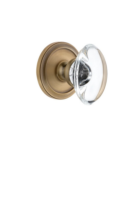 Grandeur Hardware - Circulaire Rosette Dummy with Provence Crystal Knob in Vintage Brass - CIRPRO - 809989