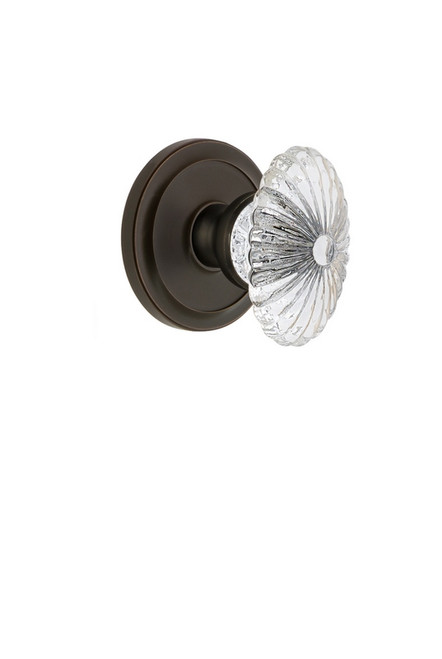 Grandeur Hardware - Circulaire Rosette Passage with Burgundy Crystal Knob in Timeless Bronze - CIRBUR - 809834