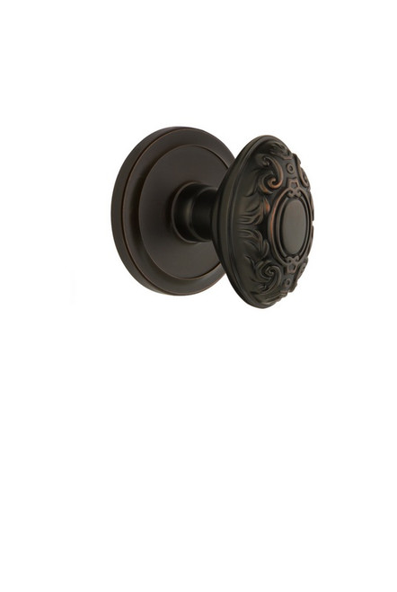 Grandeur Hardware - Circulaire Rosette Passage with Grande Victorian Knob in Timeless Bronze - CIRGVC - 809785