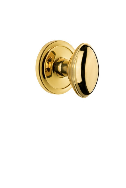 Grandeur Hardware - Circulaire Rosette Privacy with Eden Prairie Knob in Polished Brass - CIREDN - 820246