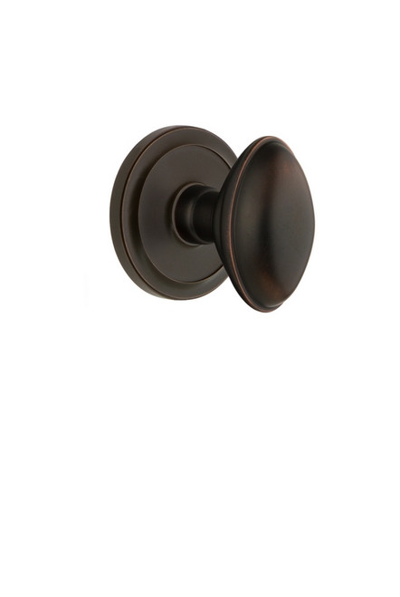 Grandeur Hardware - Circulaire Rosette Privacy with Eden Prairie Knob in Timeless Bronze - CIREDN - 820255