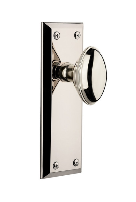 Grandeur Hardware - Fifth Avenue Plate Double Dummy with Eden Prairie Knob in Polished Nickel - FAVEDN - 800273