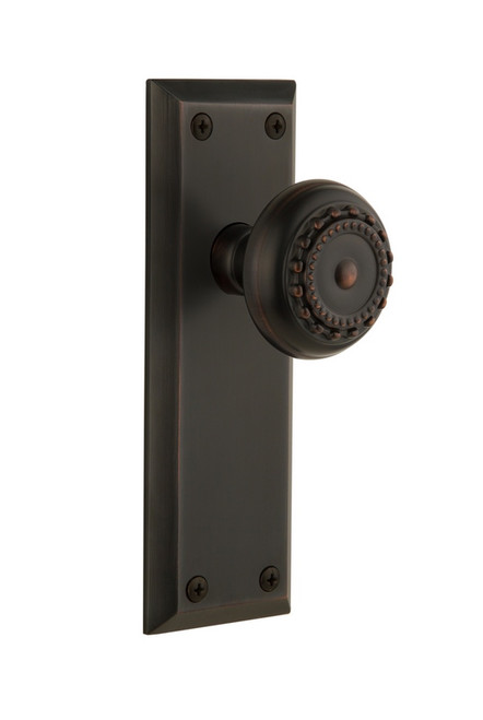 Grandeur Hardware - Fifth Avenue Plate Double Dummy with Parthenon Knob in Timeless Bronze - FAVPAR - 801280