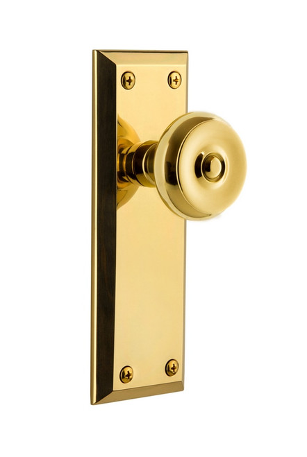 Grandeur Hardware - Fifth Avenue Plate Dummy with Bouton Knob in Lifetime Brass - FAVBOU - 807486