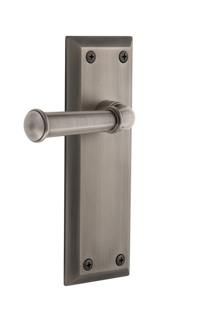 Grandeur Hardware - Fifth Avenue Plate Dummy with Georgetown Lever in Antique Pewter - FAVGEO - 807677