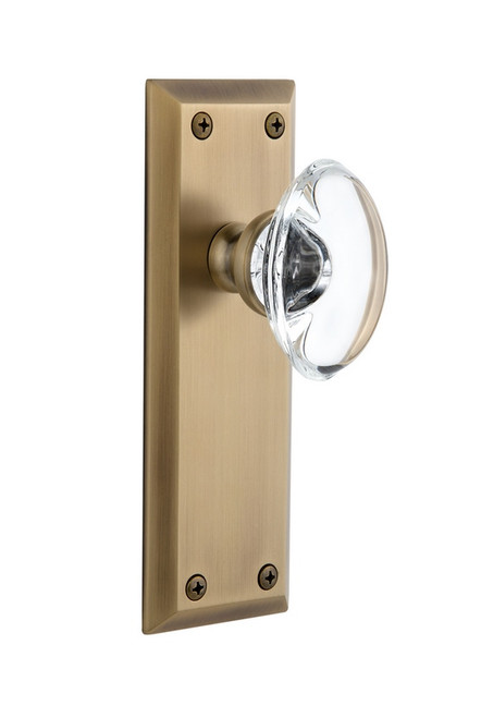 Grandeur Hardware - Fifth Avenue Plate Dummy with Provence Crystal Knob in Vintage Brass - FAVPRO - 810393