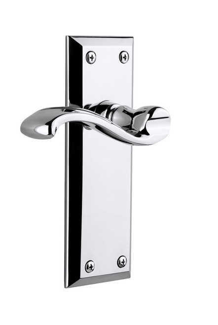 Grandeur Hardware - Fifth Avenue Plate Passage with Portofino Lever in Bright Chrome - FAVPRT - 822331