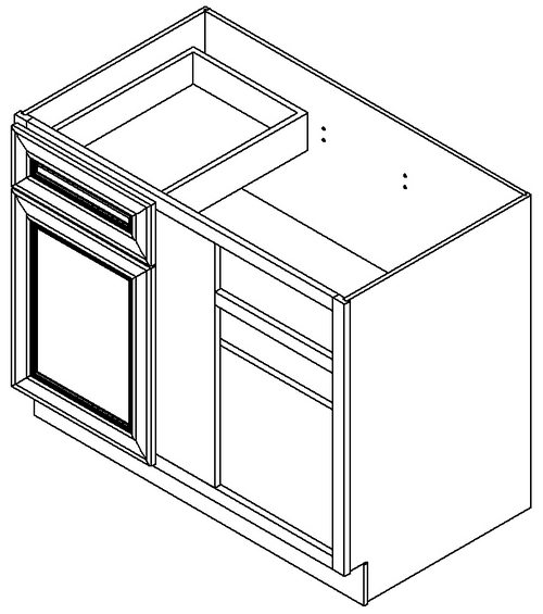 Jarlin Cabinetry - Base Blind Cabinet - BBC42 - Sterling Double Shaker