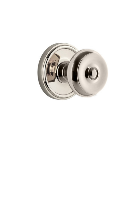 Grandeur Hardware - Georgetown Plate Double Dummy with Bouton Knob in Polished Nickel - GEOBOU - 807564