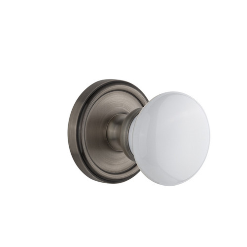 Grandeur Hardware - Georgetown Plate Double Dummy with Hyde Park Knob in Antique Pewter - GEOHYD - 821778