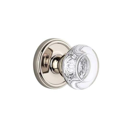 Grandeur Hardware - Georgetown Plate Dummy with Bordeaux Crystal Knob in Polished Nickel - GEOBOR - 800260