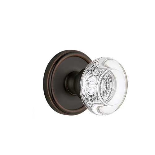 Grandeur Hardware - Georgetown Plate Dummy with Bordeaux Crystal Knob in Timeless Bronze - GEOBOR - 810046