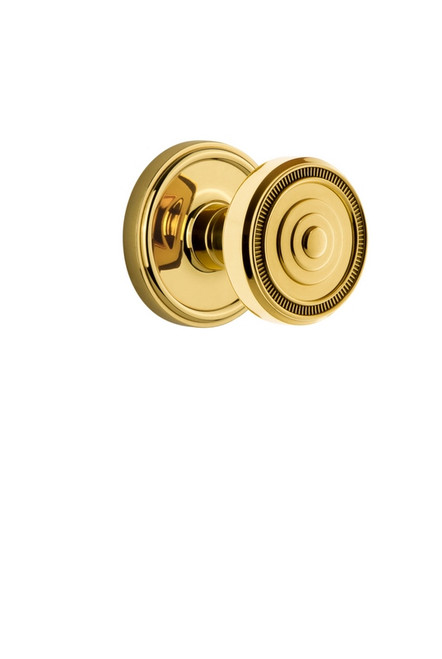 Grandeur Hardware - Georgetown Plate Dummy with Soleil Knob in Lifetime Brass - GEOSOL - 808067