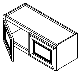 Jarlin Cabinetry - Wall Cabinet with 2 Doors - W3015 - Sterling Double Shaker