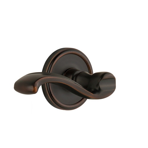 Grandeur Hardware - Georgetown Plate Passage with Portofino Lever in Timeless Bronze - GEOPRT - 813043