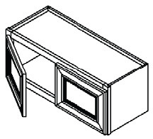 Jarlin Cabinetry - Wall Cabinet with 2 Doors - W3624 - Sterling Double Shaker