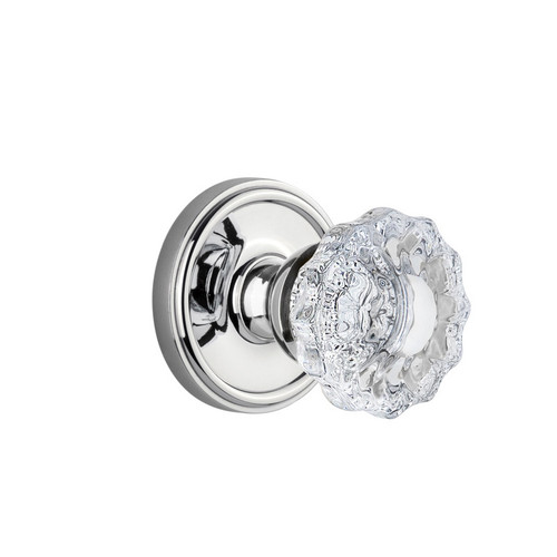 Grandeur Hardware - Georgetown Plate Passage with Versailles Crystal Knob in Bright Chrome - GEOVER - 822722