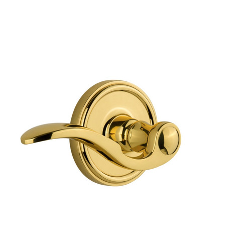 Grandeur Hardware - Georgetown Plate Privacy with Bellagio Lever in Polished Brass - GEOBEL - 814928