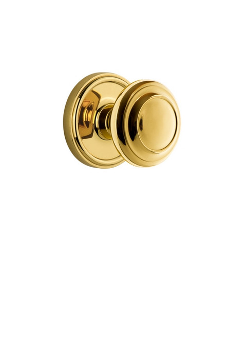 Grandeur Hardware - Georgetown Plate Privacy with Circulaire Knob in Lifetime Brass - GEOCIR - 807969