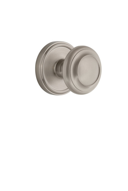 Grandeur Hardware - Georgetown Plate Privacy with Circulaire Knob in Satin Nickel - GEOCIR - 807966