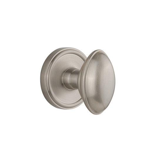 Grandeur Hardware - Georgetown Plate Privacy with Eden Prairie Knob in Satin Nickel - GEOEDN - 814294