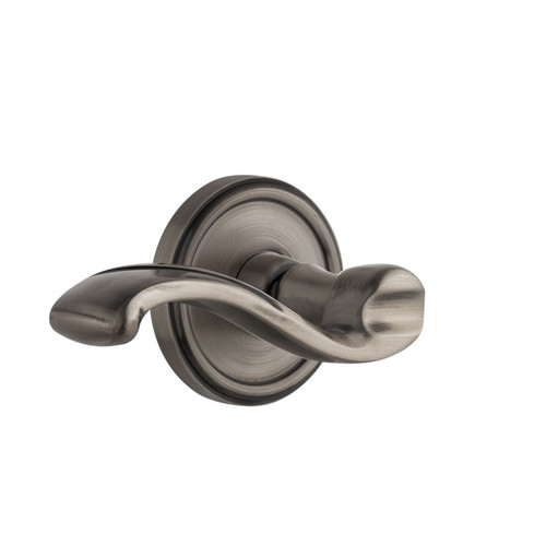 Grandeur Hardware - Georgetown Plate Privacy with Portofino Lever in Antique Pewter - GEOPRT - 814947