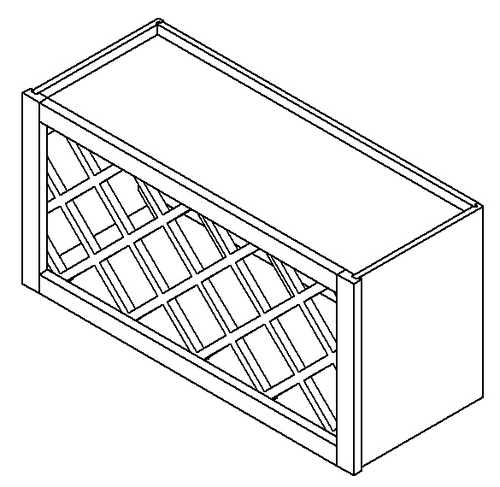Jarlin Cabinetry - Wall Wine Rack Cabinet - WR3615 - Sterling Double Shaker