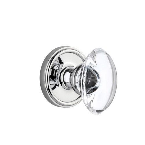 Grandeur Hardware - Georgetown Plate Privacy with Provence Crystal Knob in Bright Chrome - GEOPRO - 810465