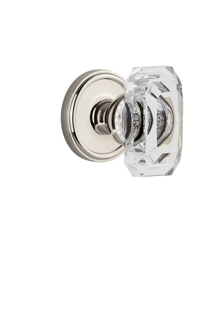 Grandeur Hardware - Georgetown Rosette Double Dummy with Baguette Crystal Knob in Polished Nickel - GEOBCC - 828230