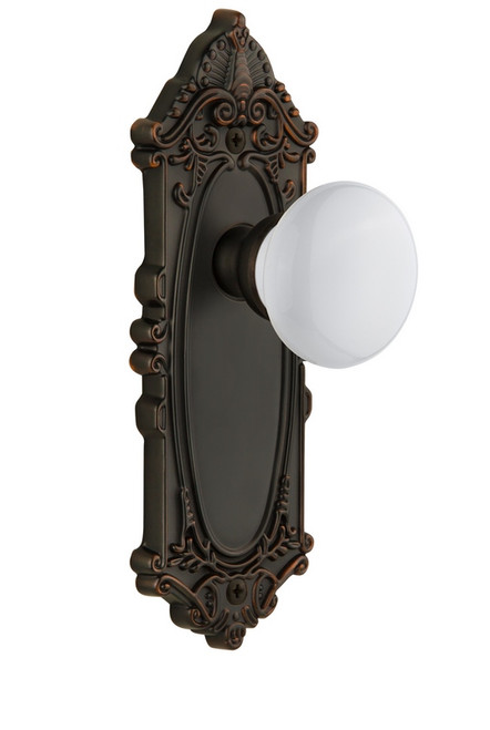 Grandeur Hardware - Grande Victorian Plate Double Dummy with Hyde Park Knob in Timeless Bronze - GVCHYD - 821501