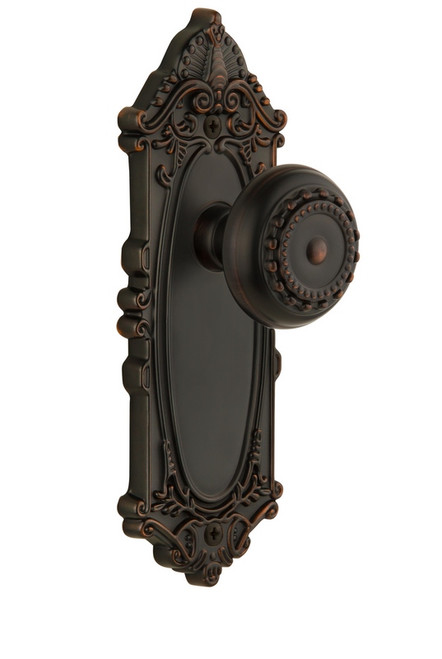 Grandeur Hardware - Grande Victorian Plate Double Dummy with Parthenon Knob in Timeless Bronze - GVCPAR - 800684